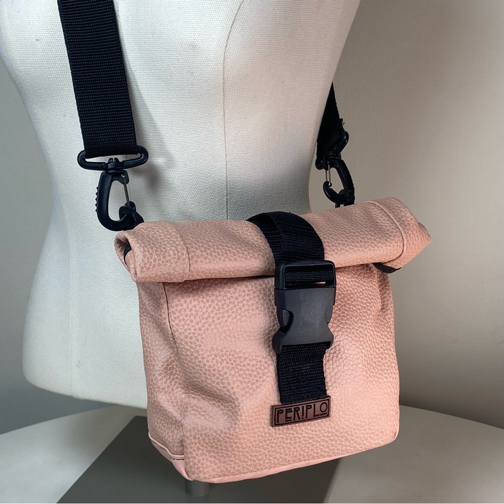 PERIPLO Santiago, Chile Handmade Crossbody Sling Outdoor Travel Bag Blush Pink
